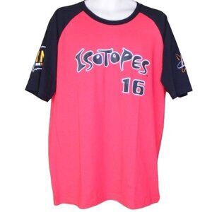 ABQ ISOTOPES Tshirt, XL, #16, 2016 SGA, Red/Black Short Sleeves, Baseball jersey